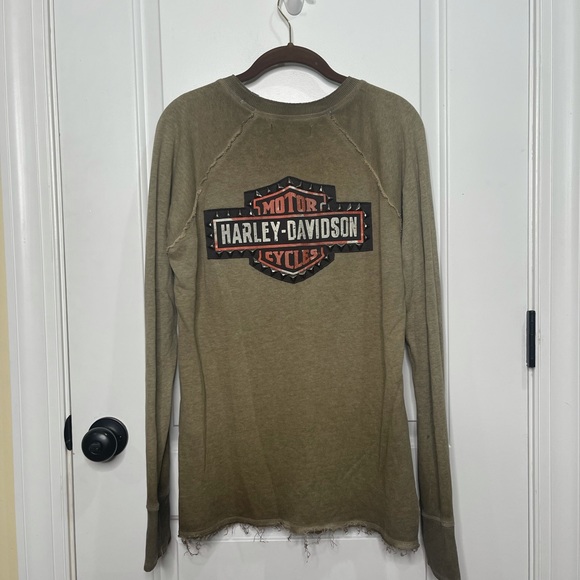 HARLEY DAVIDSON MENS LONG SLEEVE EMBELLISHED SHIRT LARGE - Picture 8 of 10